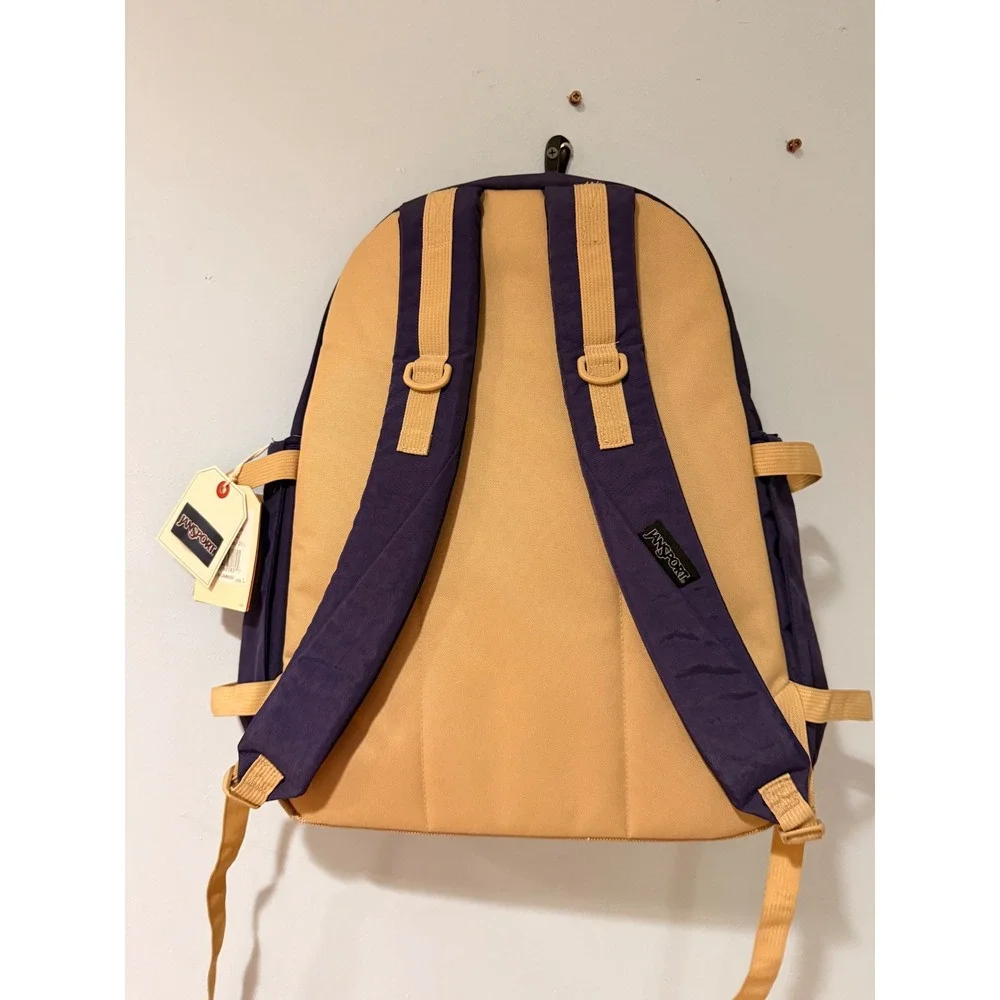 JanSport Seattle Pack Backpack Amethyst Purple Tan Laptop Sleeve JS0A4QUG NWT